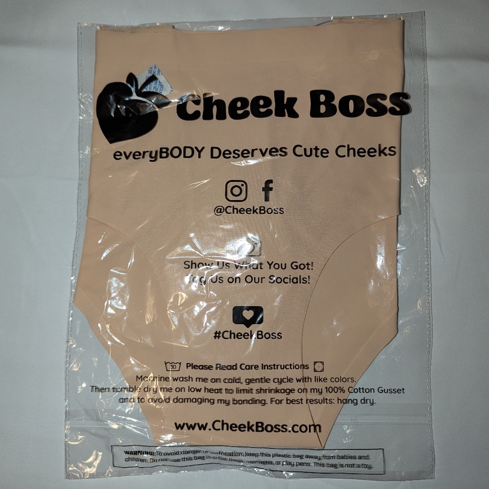 Cheek Boss Brief Panties, Small, Nude Toasted Almond